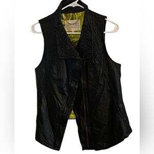 Rachel Roy Black leather moto vest Jacket edgy rocker Fall
Steampunk